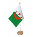 Drapeau de table Algérie socle bois